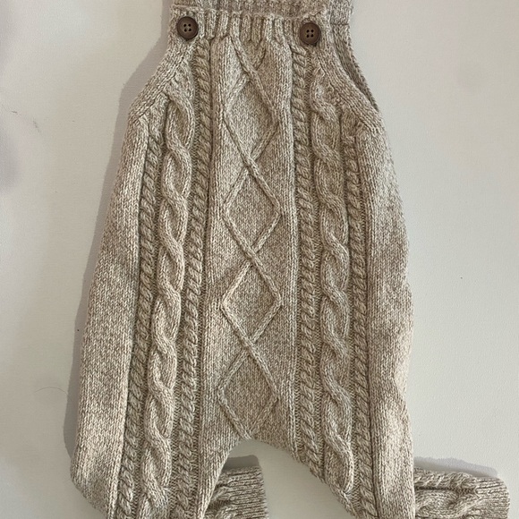Little Planet Other - Cable Knit overalls in Cream